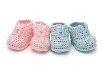 Two pairs of baby booties