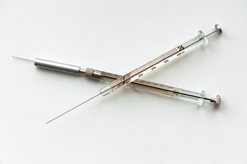 Glass Syringes on white isolated