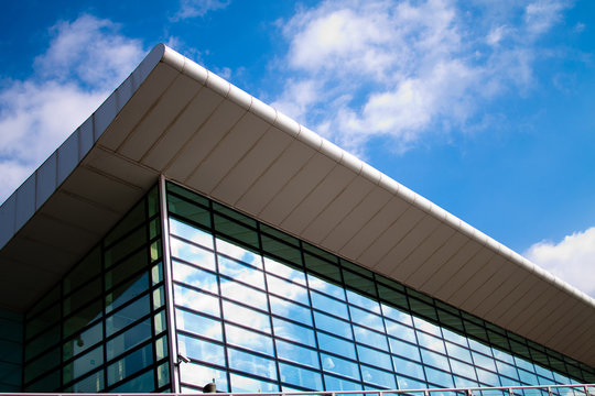 Modern architecture with large windows