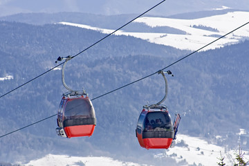 Ski gondola in Polish mountains. © Marcin Chodorowski