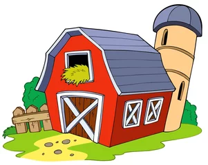 Photo sur Plexiglas Pour enfants Cartoon red barn