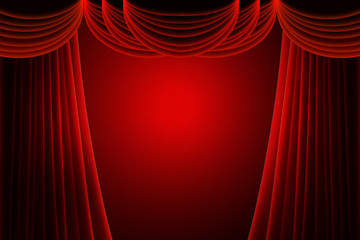 red stage curtain