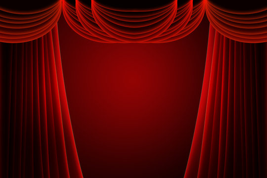 red stage curtain