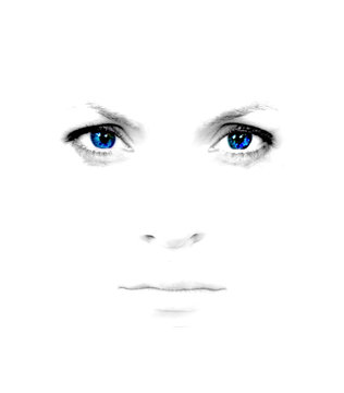 beautiful blue eyes of the girl