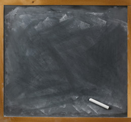 blank blackboard and chalk straight on