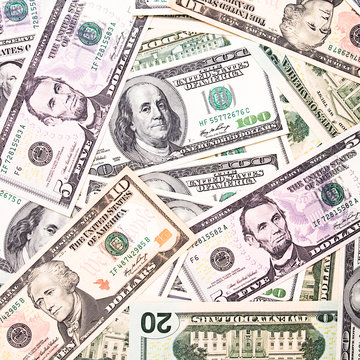 heap of American dollars (closeup)