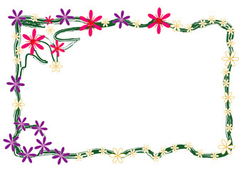 Floral frame, white place for your text, vector