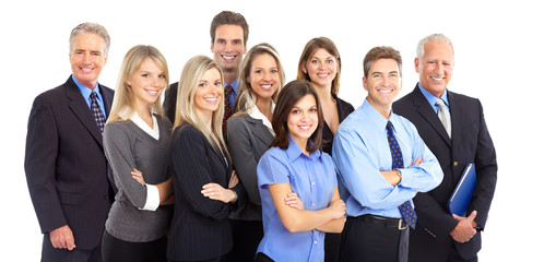 Group of business people. Isolated over white background.