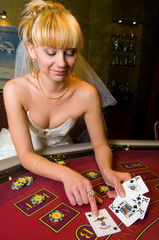 bride in a casino