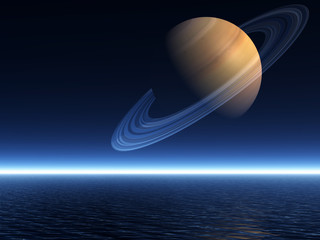 Saturn Rising over Ocean - Landscape Mode © Nicholas B