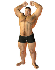 Body Builder mit Muskelpose