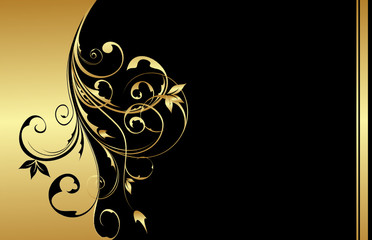 golden floral background