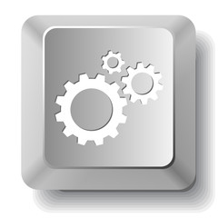 Gears. Vector computer key.