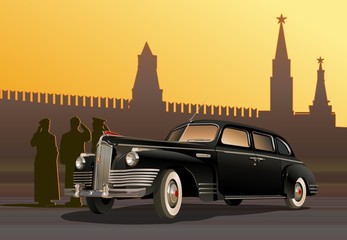 Vector vintage limousine