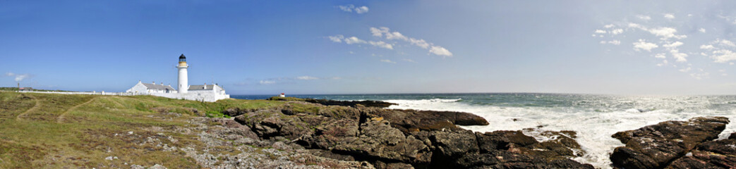 Fototapeta na wymiar Wyszywane Peninsula Langness Panorama z latarni morskiej