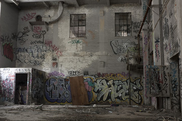 Urban Decay: graffiti in an abandoned factory building