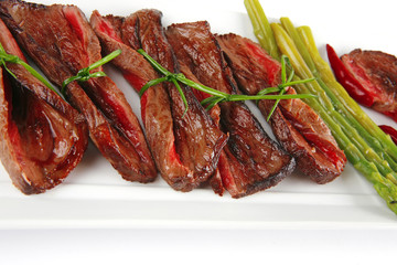 beef meat with asparagus