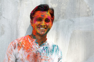 Man in Holi Colors