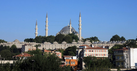 Fototapeta na wymiar A view of Suleymaniye Mosque in istanbul, Turkey.