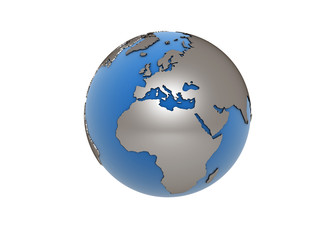 World globe metal texture