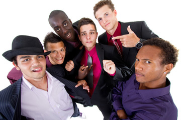 Young trendy interracial businessmen