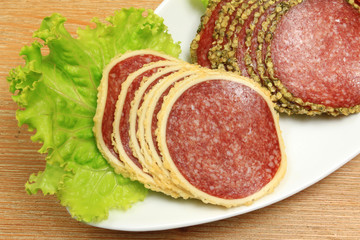 Salami thin slices