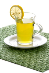 Glass witn tea and lemon