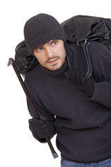 burglar with black bag