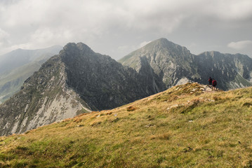 Tourists moving towards Rochacz in the Tatra Mountains