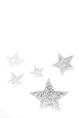 silberne Weihnachtssterne