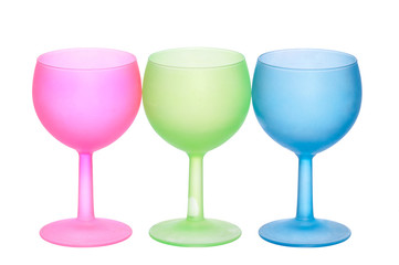three wine glasses