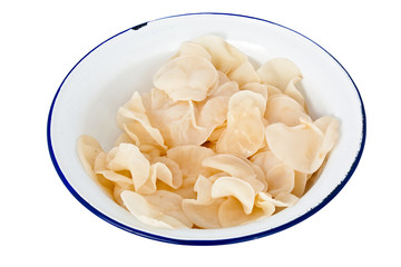 White Jelly Mushroom isolated on white