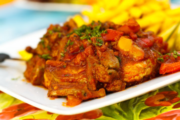 Rumpsteak mit Gänseleber,Pommes Frites