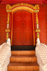 Fototapeta na wymiar Native Thai style temple door