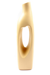 Modern vase for flowers with heart in form isolated.