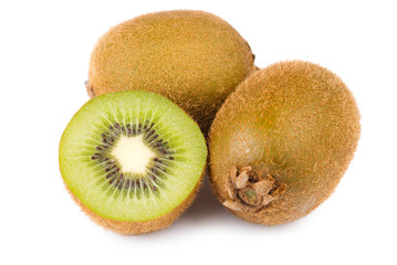 Green Kiwi fruit and slice