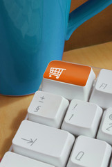 shopping button on computer keyboard