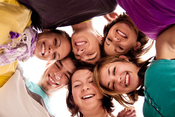 group of  teenagers in circle