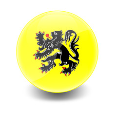 Esfera brillante con bandera Flandes