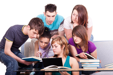 Fototapeta na wymiar group of students studying