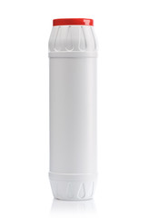 white kitchen bottle with red lid