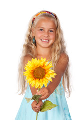 girl with sunflower