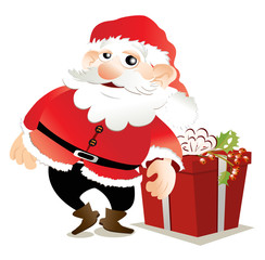 Santa Claus with gift