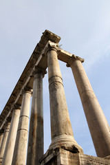 Temple of Saturn in Roman Forum, Rome, Italy