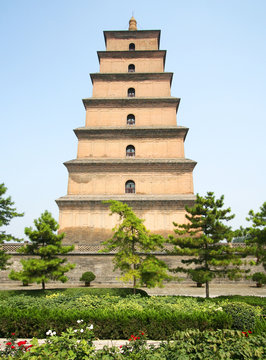 A Park View of the Great Goose Pagoda, Xi'an, China