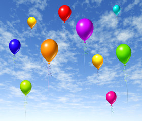 sky balloons multicolor