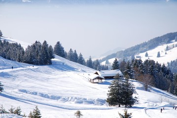Fototapeta na wymiar Les Alpes sous la neige