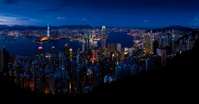 Hongkong Panorama Sonnenuntergang