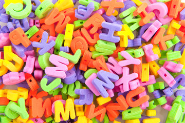 Fototapeta na wymiar Colorful foam letters