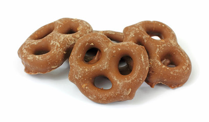 Milk chocolate covered pretzels